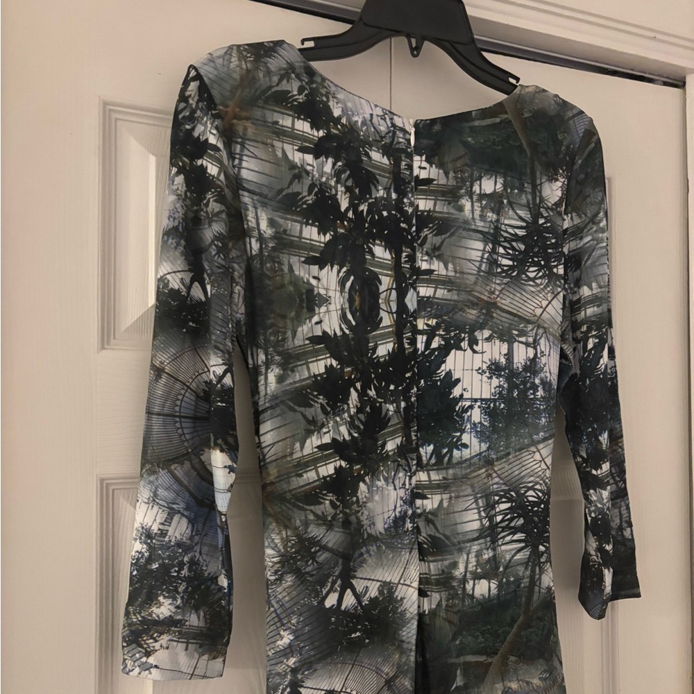 ESCADA Elmonde Black and Gray 3/4 Sleeve Abstract Terrarium Dress - Picture 9 of 9
